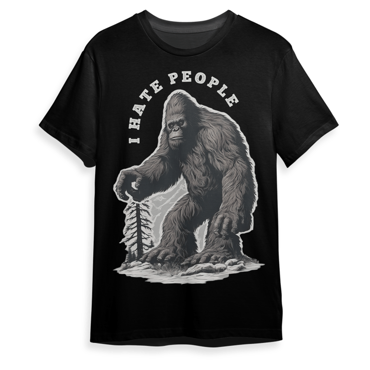I Hate People Bigfoot T-Shirt Design Available in PNG Format