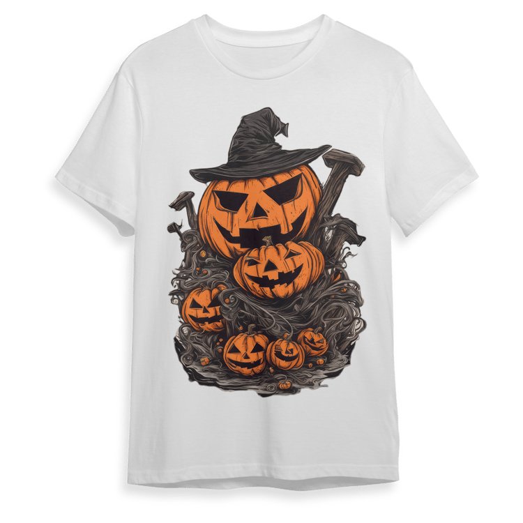 Halloween Jack O Lantern T-Shirt Design Available in PNG Format