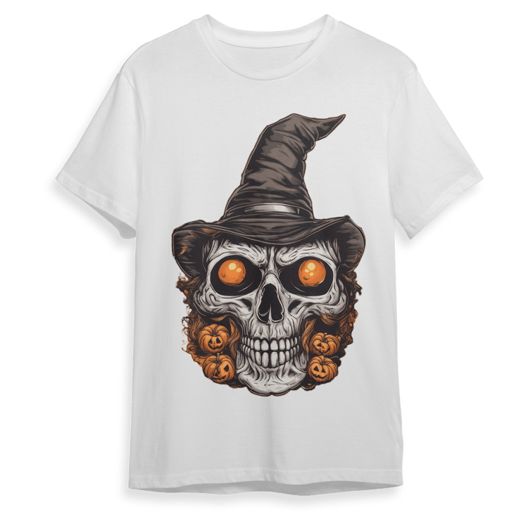 Halloween Skull T-Shirt Design Available in PNG Format