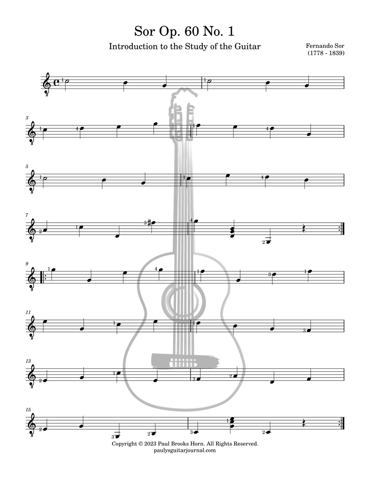 Sor Op. 60 No. 1 free sheet music