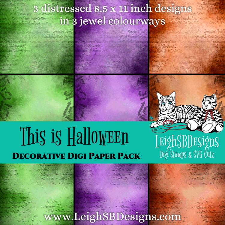 LeighSBDesigns This is Halloween Decorative Digi Paper Pack