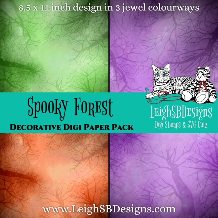 Spooky Forest Decorative Digi Paper Pack