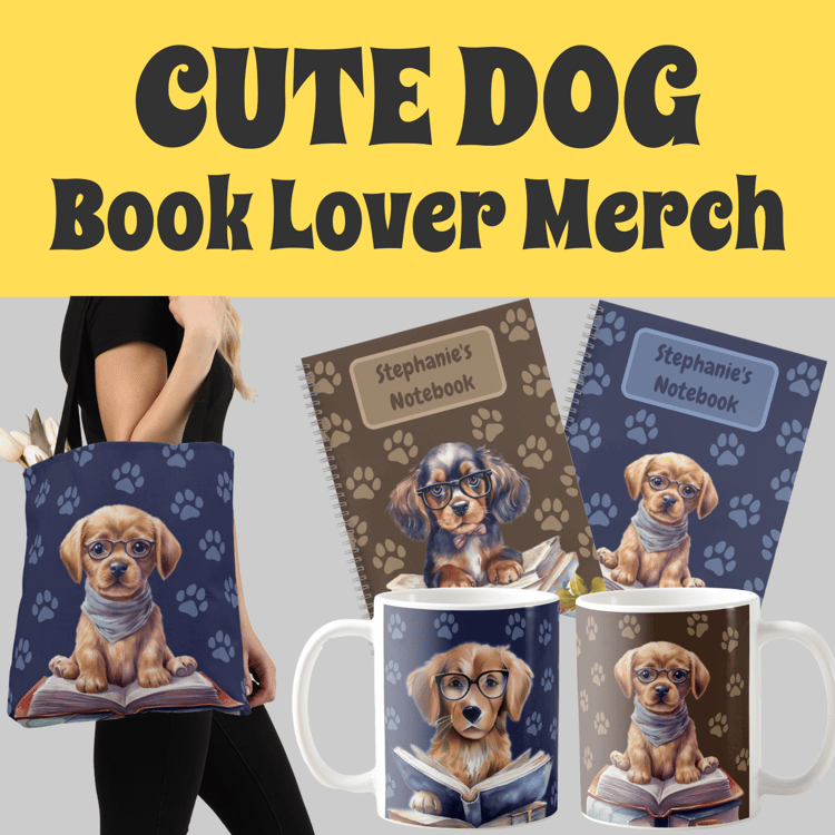 Products for Book Lovers featuring Cute Dogs #cutedogs #booklover #bibliophile #bookaholic