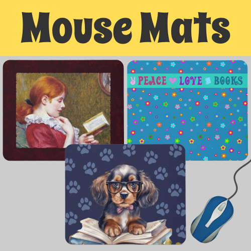 Mouse MatsProducts for Book Lovers featuring Mystical Cats #mysticalcats #blackcats #booklover #bibliophile #bookaholic #bookaddict