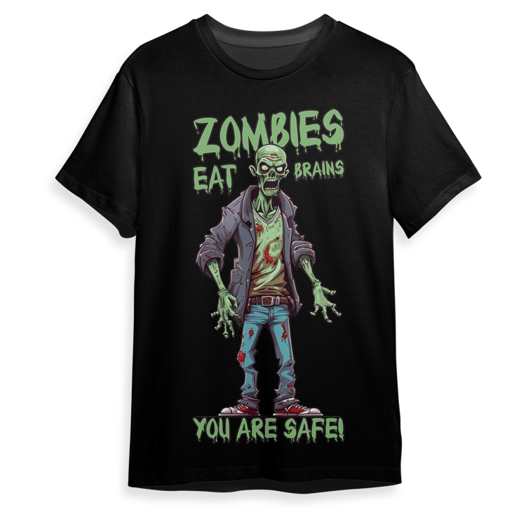 Zombies Eat Brains Zombie T Shirt Design Available in PNG Format