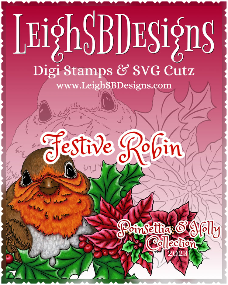 LeighSBDesigns Festive Robin Digi Stamp