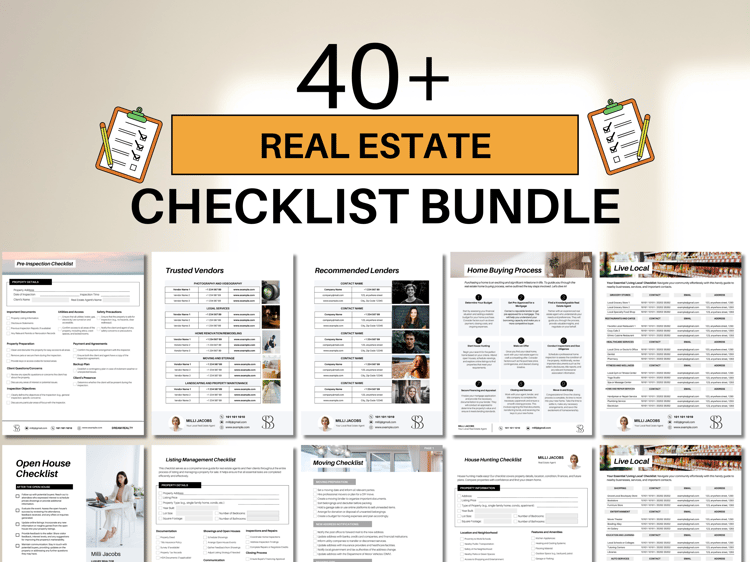 Seller Real Estate Checklist Bundle  Real Estate Marketing  Prep - Listing Template  Closing Day Checklist DIGITAL DOWNLOAD