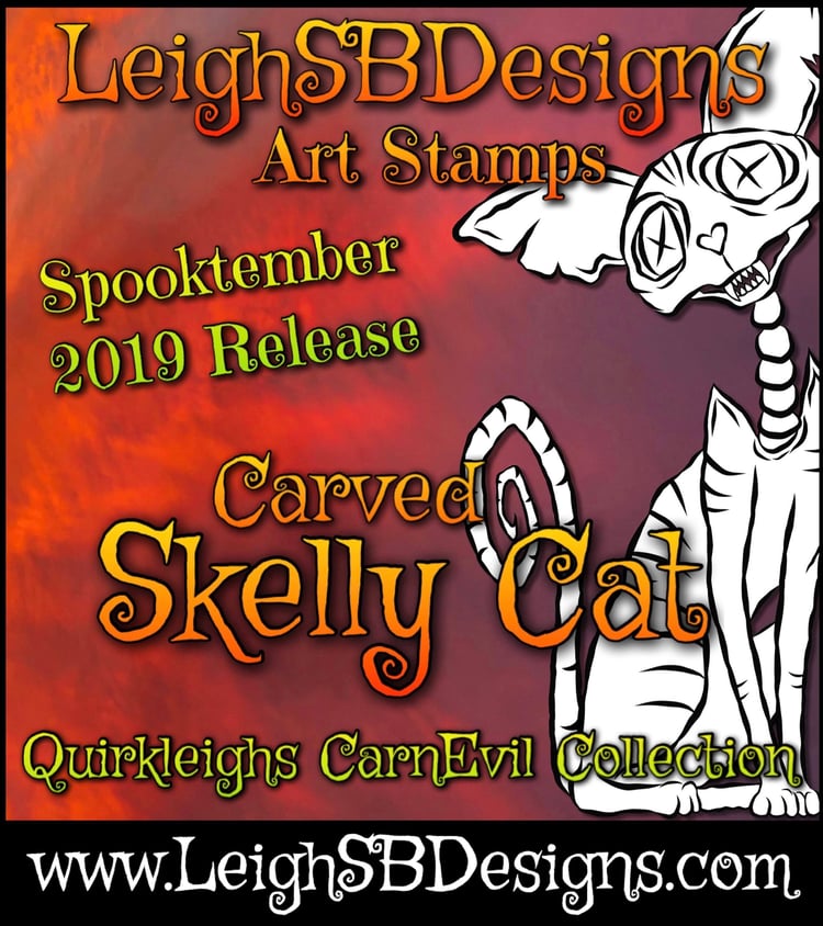 LeighSBDesigns Carved Skelly Cat