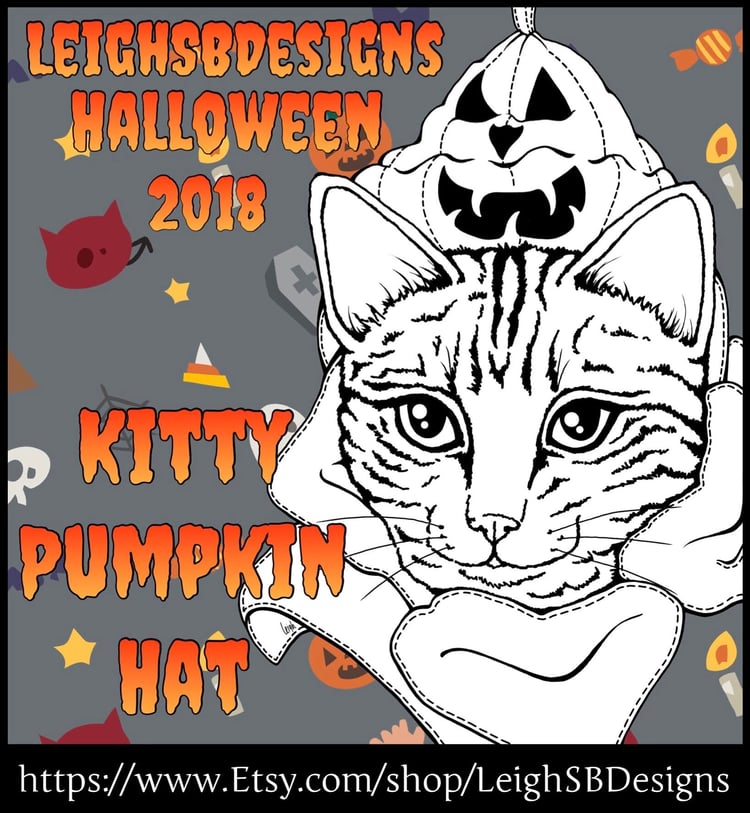 LeighSBDesigns Kitty Pumpkin Hat