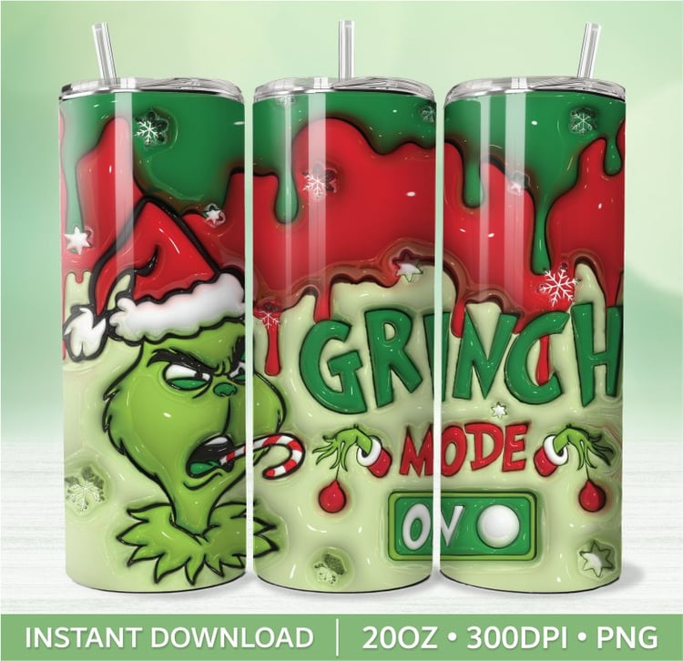 20oz Skinny Grinch Mode Tumbler