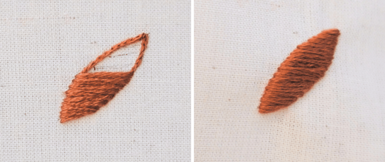 create a padded edge with split stitch