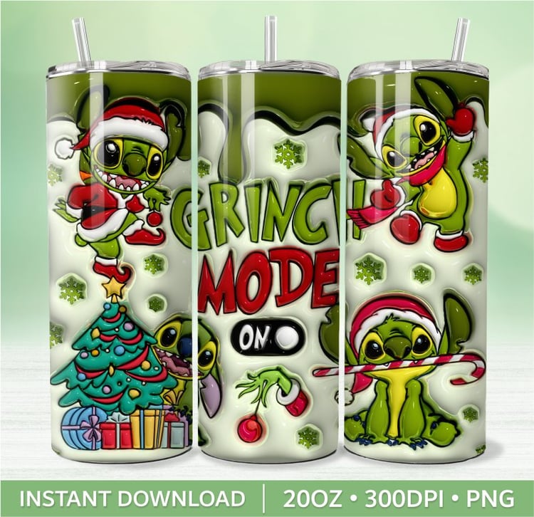 20oz Skinny Grinch Mode Tumbler