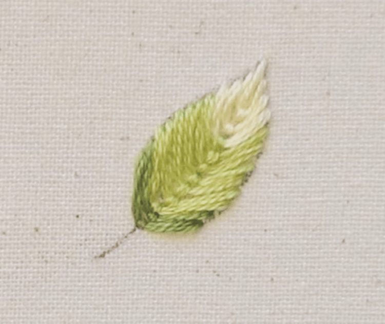 fly stitch leaf embroidery
