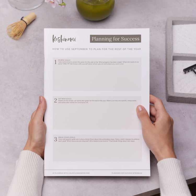 This workbook will help you use the start of a month to plan for the rest of the quarter by guiding you through a process