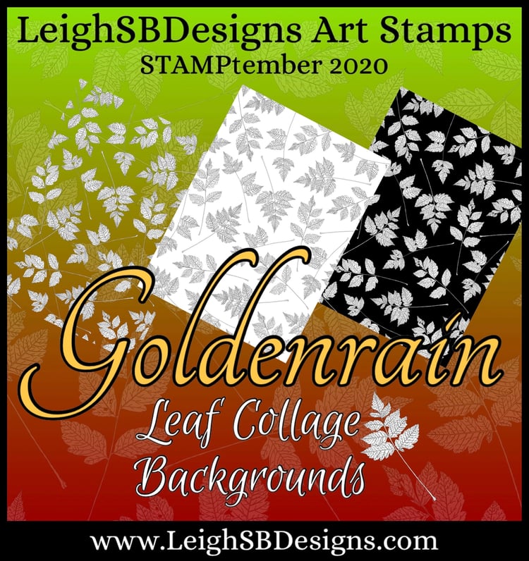 LeighSBDesigns Goldenrain Leaf Collage Backgrounds