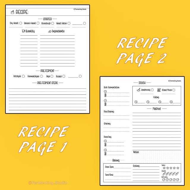 Printable Sourdough Recipes Notebook
