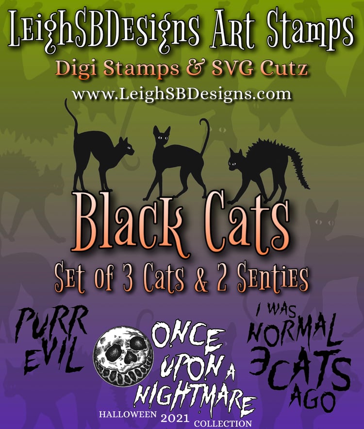 LeighSBDesigns Black Cats & Senti Set