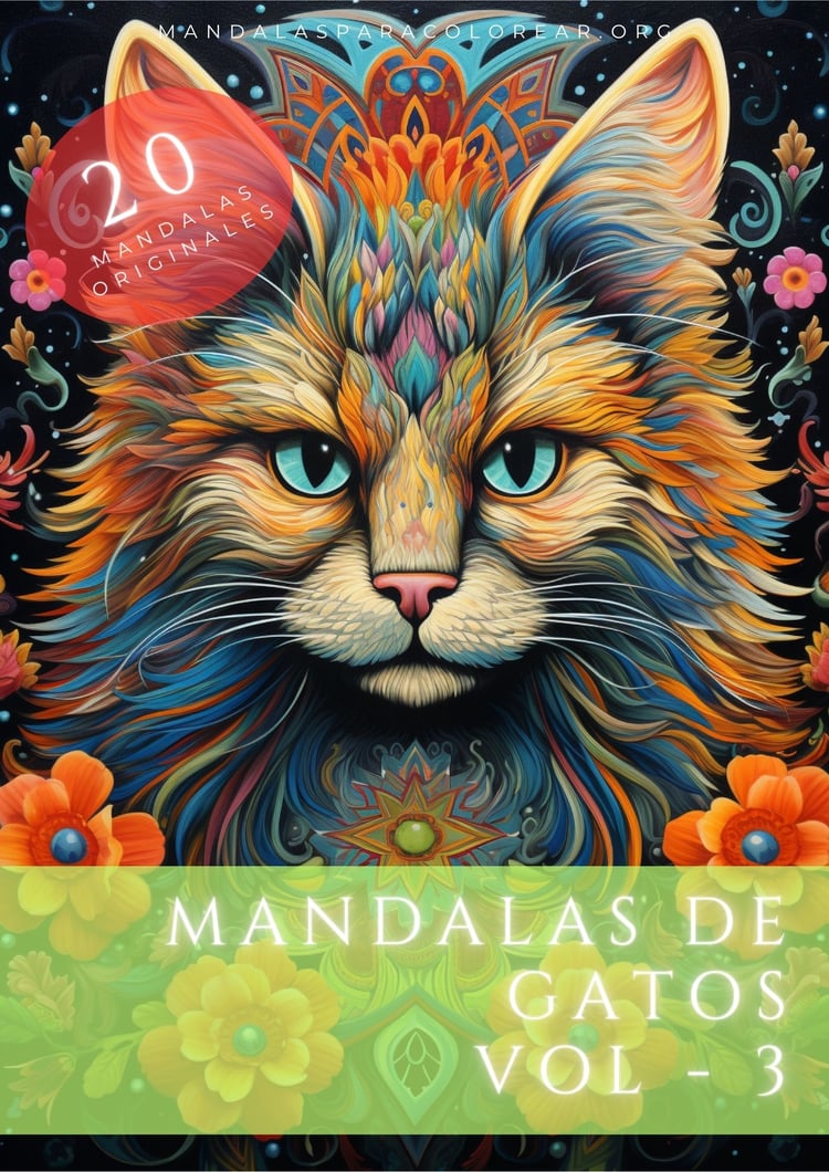 Mandalas de Gatos para Imprimir y Colorear