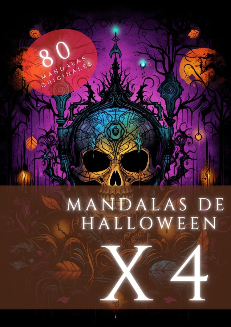 80 Mandalas para Colorear de Halloween en PDF