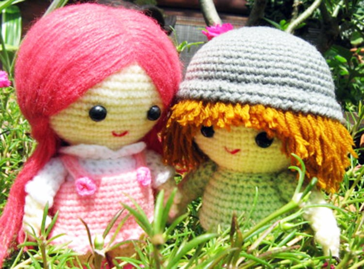 Amigurumi crochet dolls - girl and boy