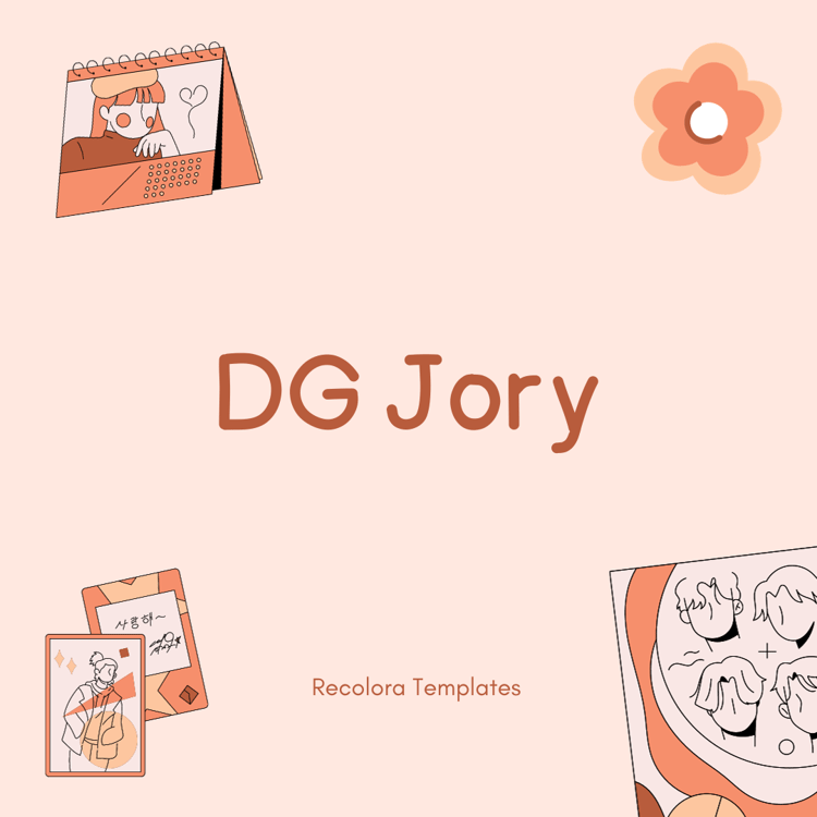 DG Jory Font surrounded by K-pop items