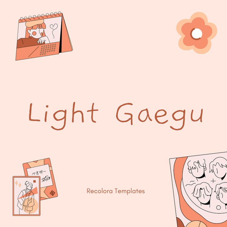 Light Gaegu Font surrounded by K-pop items