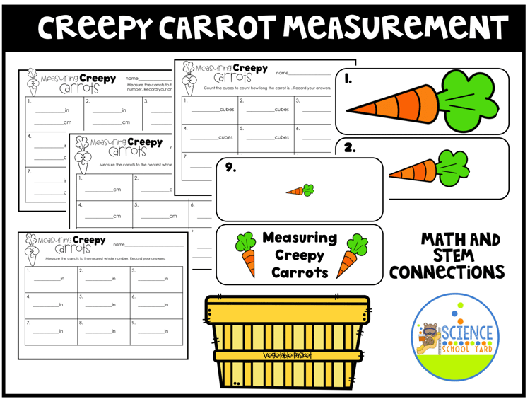 creepy carrots, freebie, measurement, carrots