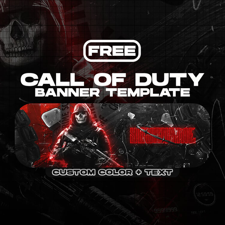 Enjoy the First Call of Duty Banner/Header Template.  Everything is free and its super easy to Download and Edit. There is also a YouTube Tutorial on how to change the Text and Color [Link] . For any questions let us know