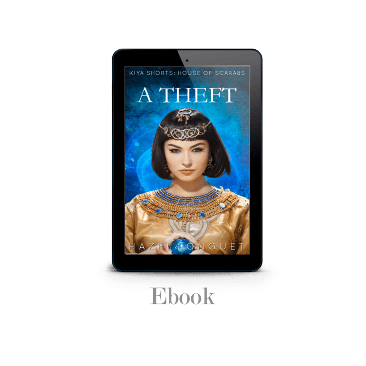 A Theft - a historical fantasy ebook by Hazel Longuet. Cover on ipad