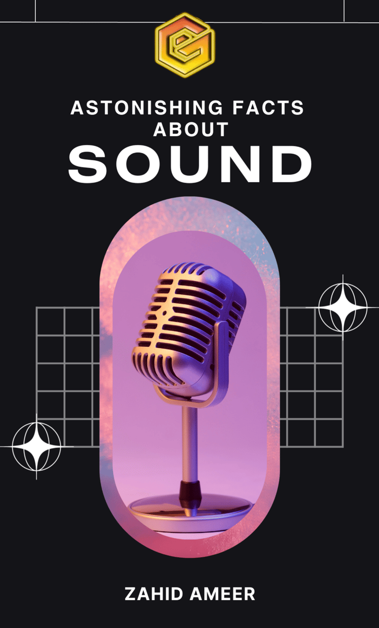 Cover of 'Astonishing Facts about Sound' eBook: A sleek microphone against a vibrant background, representing the essence of sound exploration.