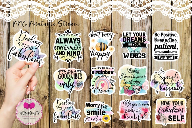 Motivational Stickers, Sunflower Stickers, DIY stickers - Payhip