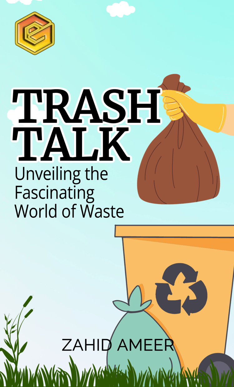 A hand holding a garbage bag poised over a bin, symbolizing the theme of waste disposal and the exploration of the intriguing world of waste in the eBook "Trash Talk: Unveiling the Fascinating World of Waste.