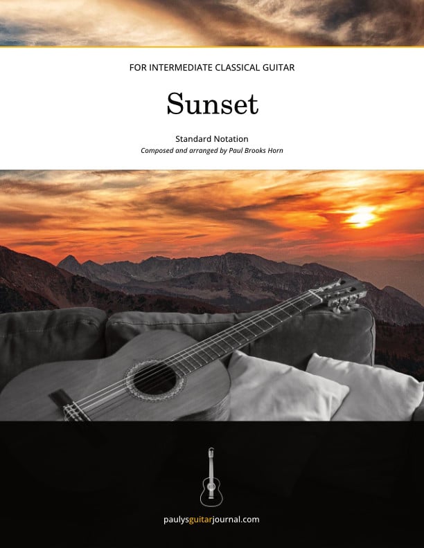 Sunset - Classical Guitar Sheet Music Cover