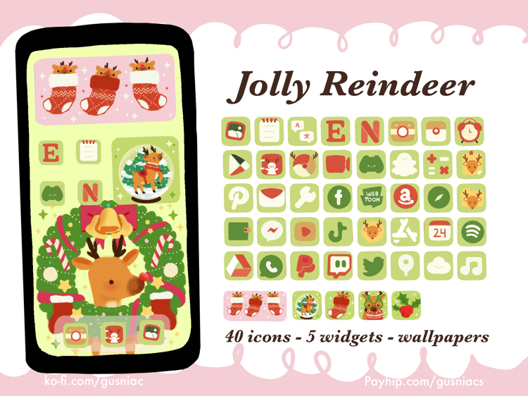Cute Reindeer Iphone Android Icon Packs