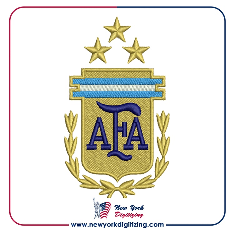 Argentina Football Team Logo Embroidery Design by New York Digitizing