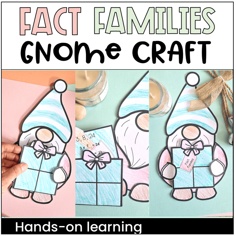 Gnome holding the gift of fact families
