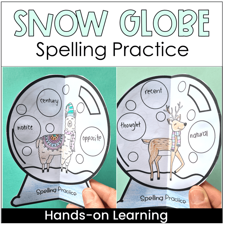 Snow globe craft of spelling practice