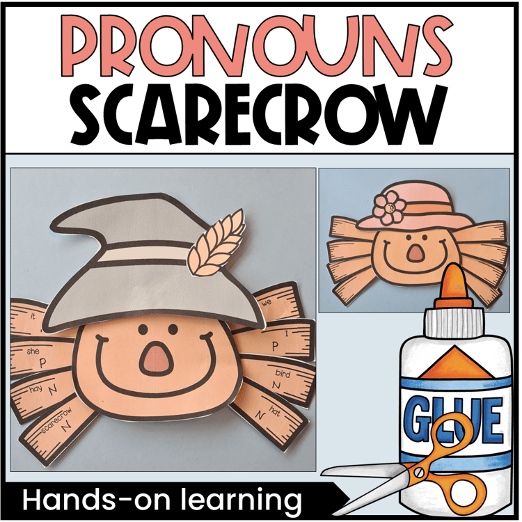 Scarecrow craft with pronouns