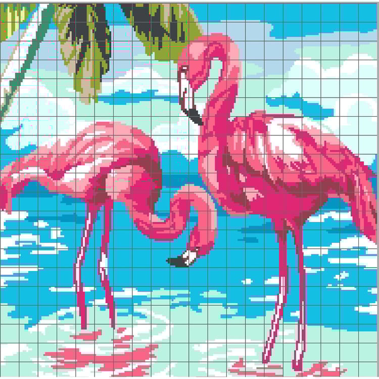 Grid of Pink flamingos