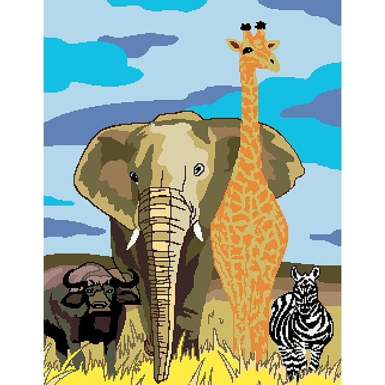 Grid of Savannah animals