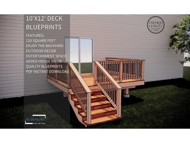 Obtain construction permits for your backyard deck with blueprint deck plans.