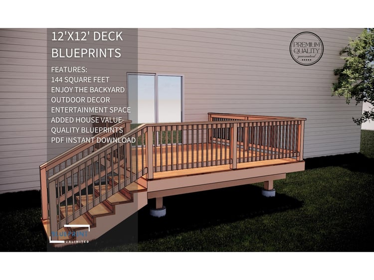Obtain construction permits for your backyard deck with blueprint deck plans.