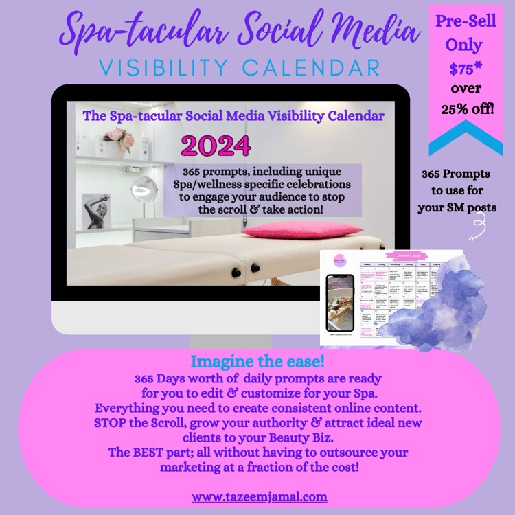 2024 Spa-Tacular Social Media Calendar
