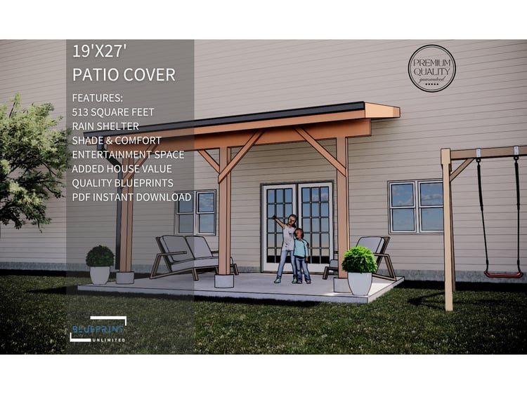 Obtain construction permits for your backyard patio with blueprint patio cover plans.
