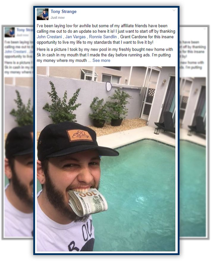 Students makes thousands of dollars with a Super affiliate system by Crestani