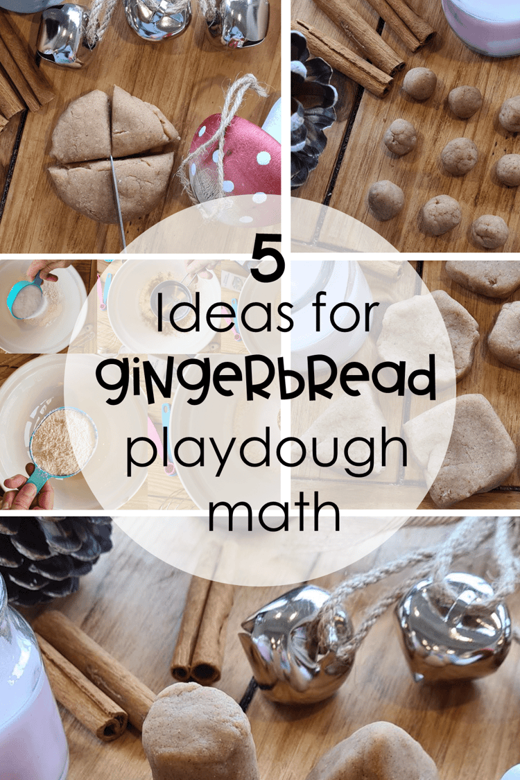 Five ideas for using gingerbread playdough for math.