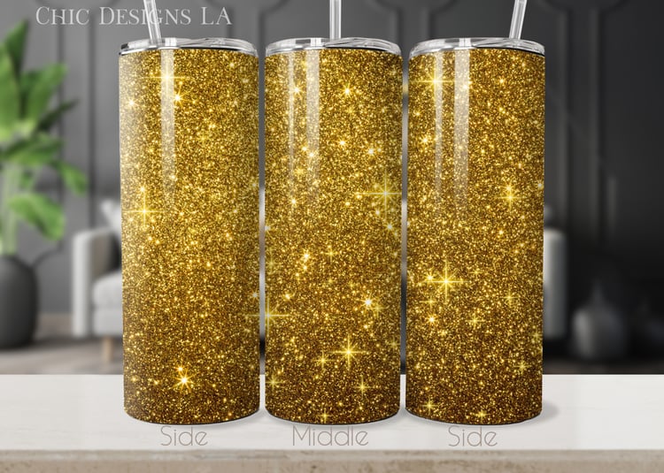 Gold Glitter Tumbler Wrap