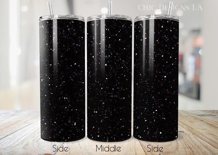 Black glitter tumbler wrap