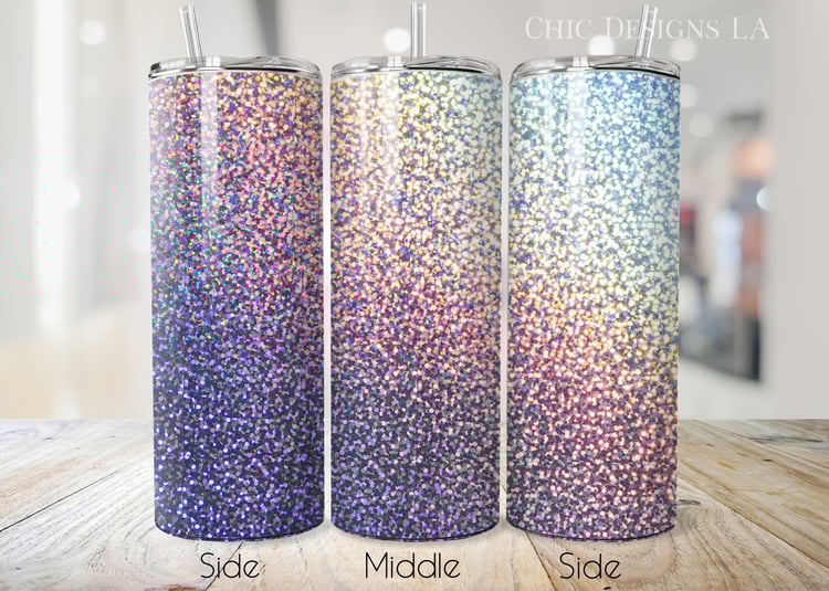 Holographic Glitter Tumbler Wrap