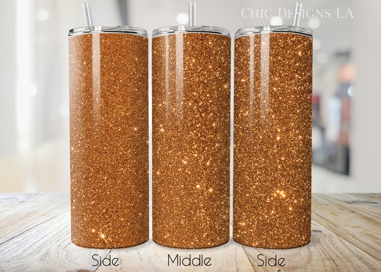 Bronze Glitter Tumbler Wraps